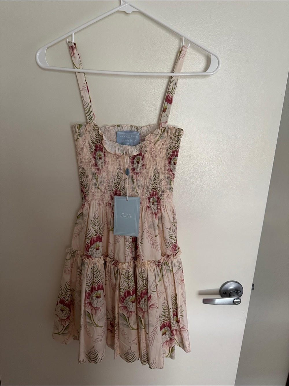 Hill House Blush Pink Floral Tiered Nap Dress